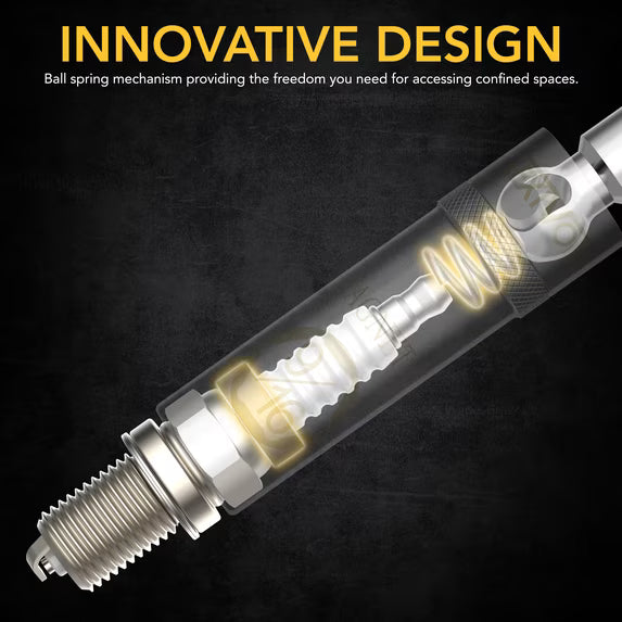 LEXIVON 9 16-Inch Spark Plug Swivel Socket, 3 8  Drive x 6