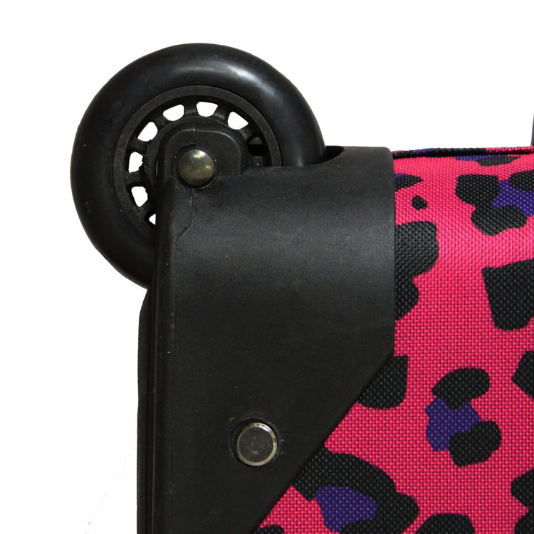 Rockland Rio Upright Carry-On & Tote 2-Piece Luggage Set - Magenta Leopard