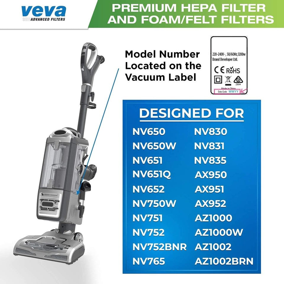 Filtered Blower VEVA Premium Vacuum Filter Set with 2 HEPA 4 Foam 4 Felt Filters for S ...