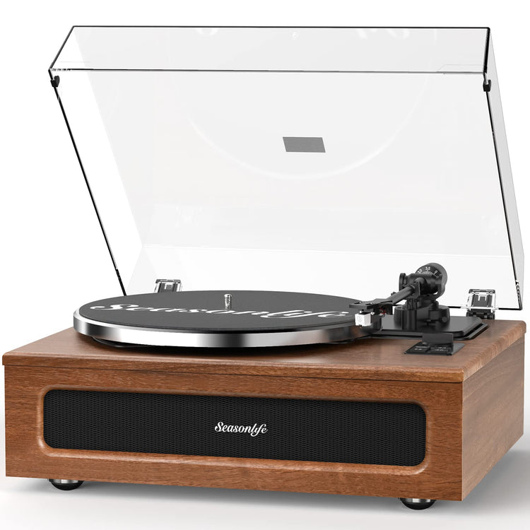 Vintage Record Player for Vinyl with Speakers