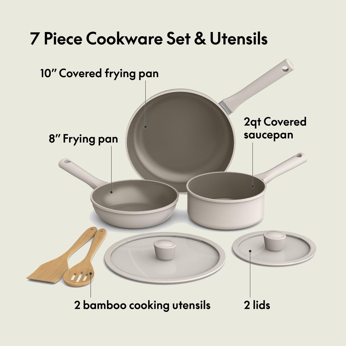 bella 7 Piece Cookware Set with EverGood