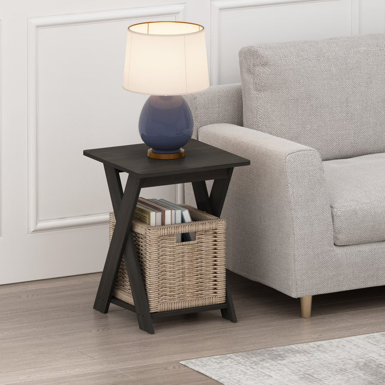 FURINNO Modern Simplistic End Table Set, 2-Pack, Espresso